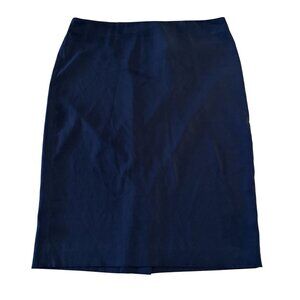Emporio Armani Navy Blue Hidden Back Zip Pencil Skirt Women's Size IT 44